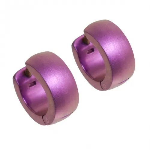 D-Shape Titanium Pink Cuff Hoop Earrings